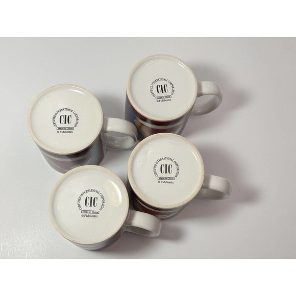 Fiddlestix - Set of 4 Santa Christmas/Holiday Mugs by Certified - Picture 7 of 13